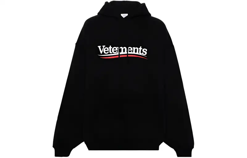Vetements logo-print cotton blend hoodie