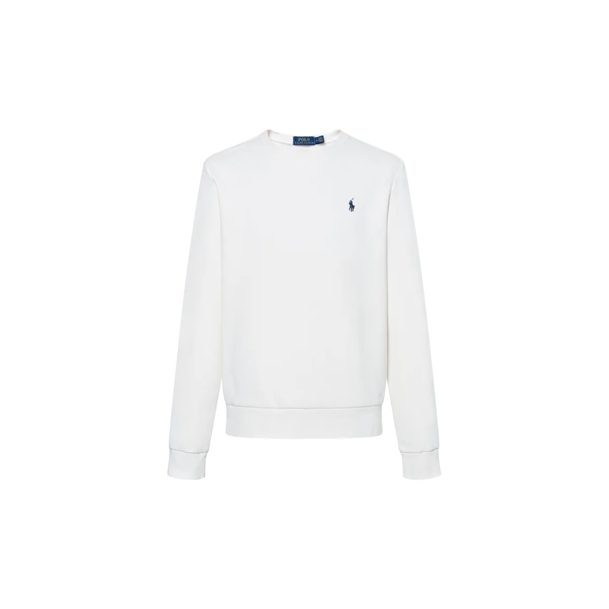 Polo Ralph Lauren FW23 Pony Logo Embroidery Crew Neck Fleece Lined Long Sleeved Sweatshirt Men's White