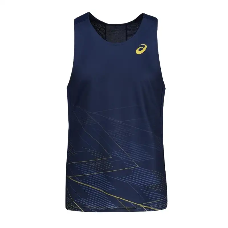 ASICS Tank Tops Unisex Blue Crew Neck Thin Other