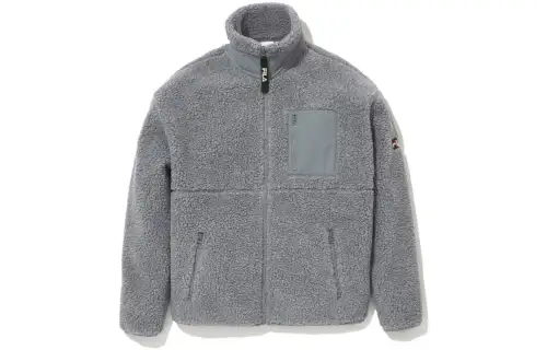FILA Jackets Unisex Light Gray Stand Collar Moderate Other