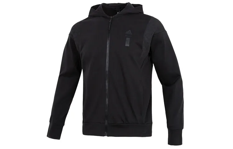 Adidas Jackets Men's Black Hooded Moderate Straight Fit