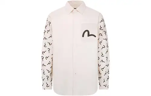 EVISU Shirts Men's Ivory Lapel Moderate Other
