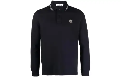 Stone Island Compass-motif piqué polo shirt