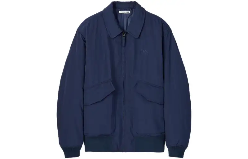 UNIQLO Jackets Men's Dark Blue Stand Collar Moderate Other