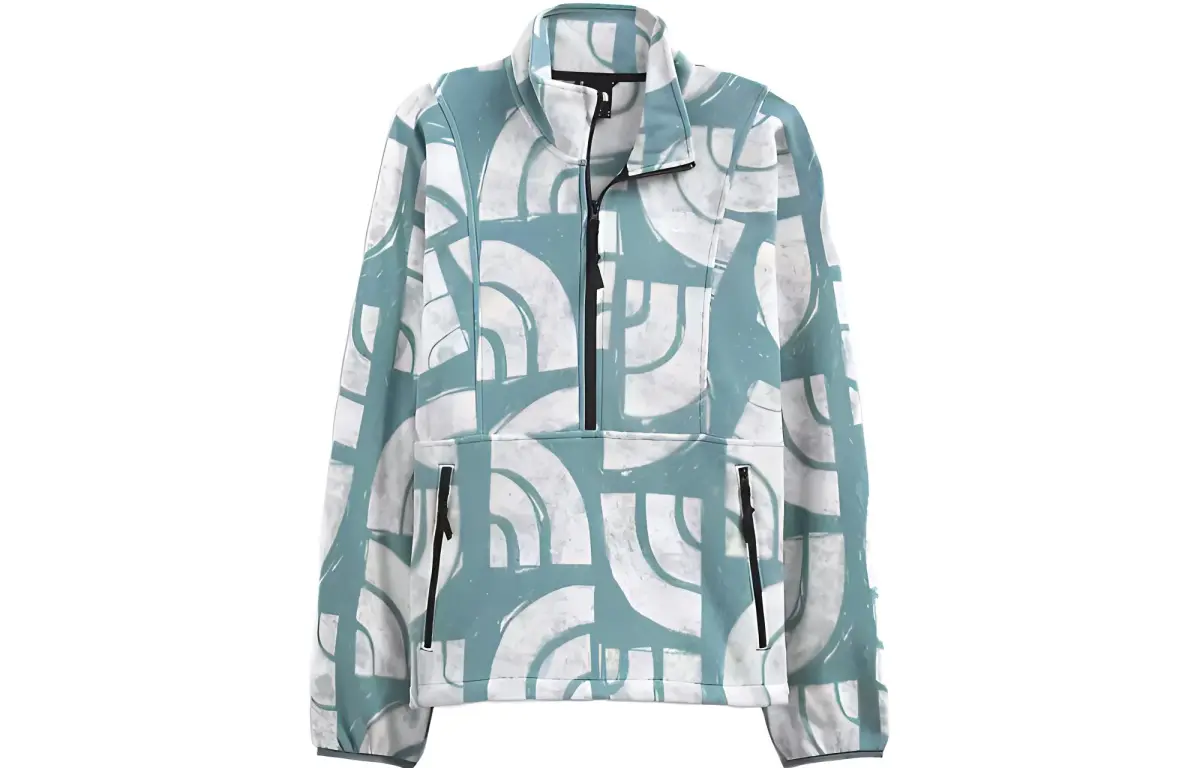 THE NORTH FACE Sweatshirts Men's Light Blue Stand Collar Moderate Regular