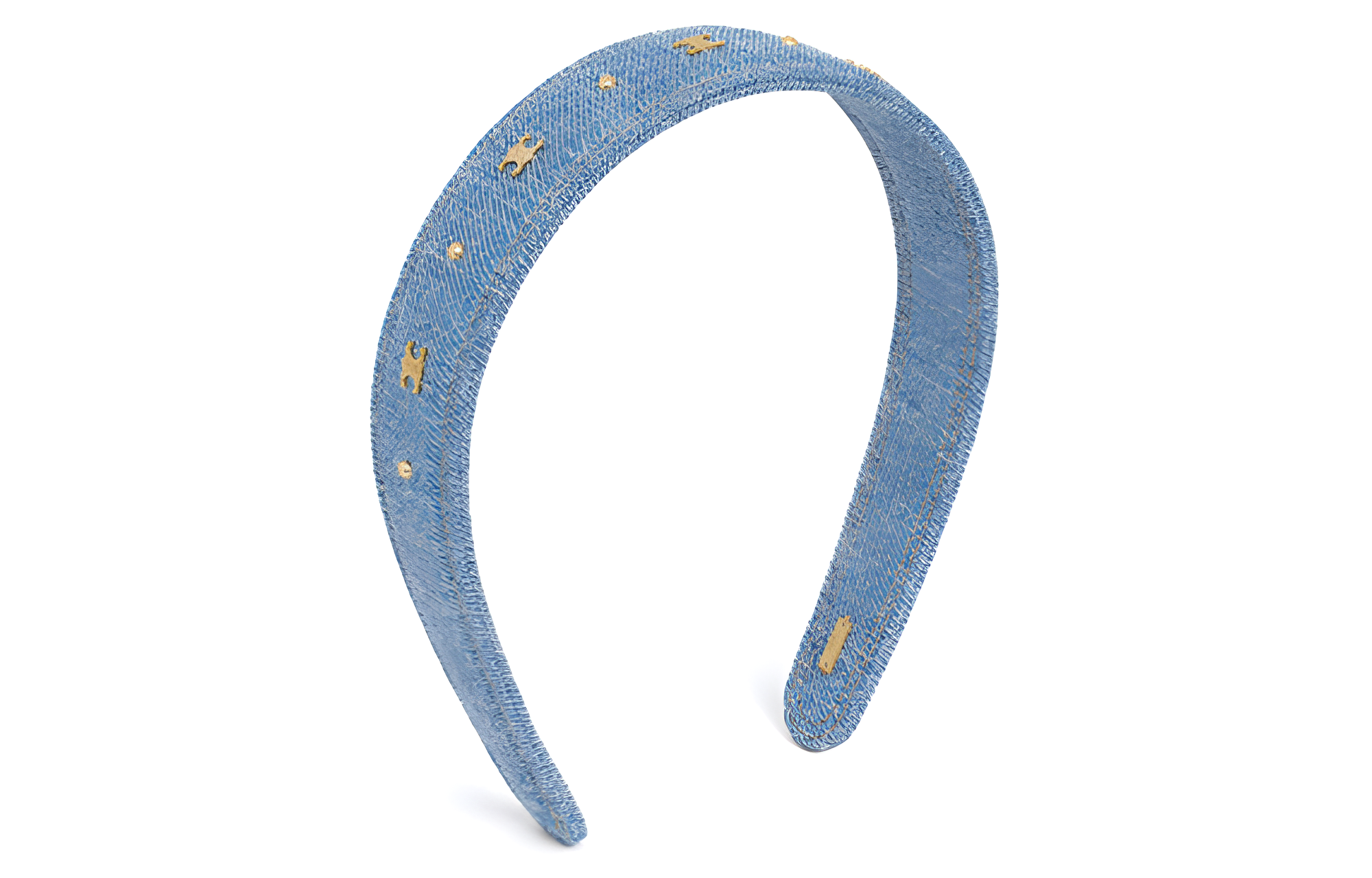 CELINE Headband In Cotton And Brass With Gold Finish
