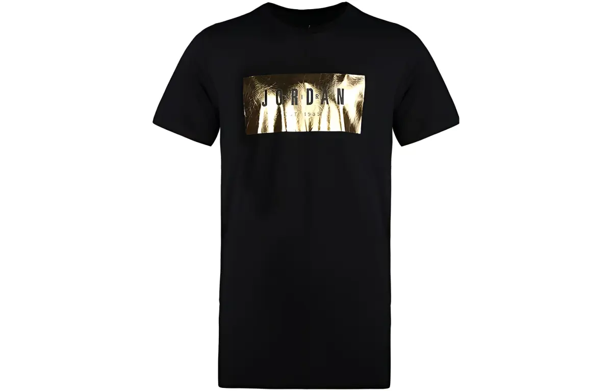Jordan T-Shirts Men's Black Crew Neck Moderate Straight Fit