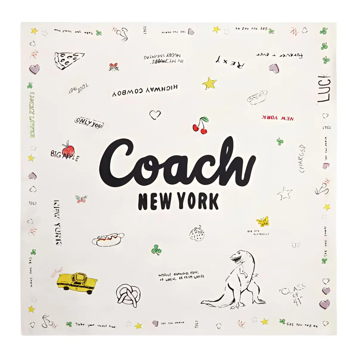 COACH Mulberry Silk Scarves Women's White