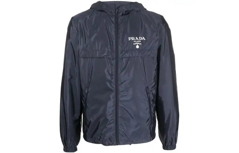 PRADA Jackets Men's Blue Hooded Moderate Other