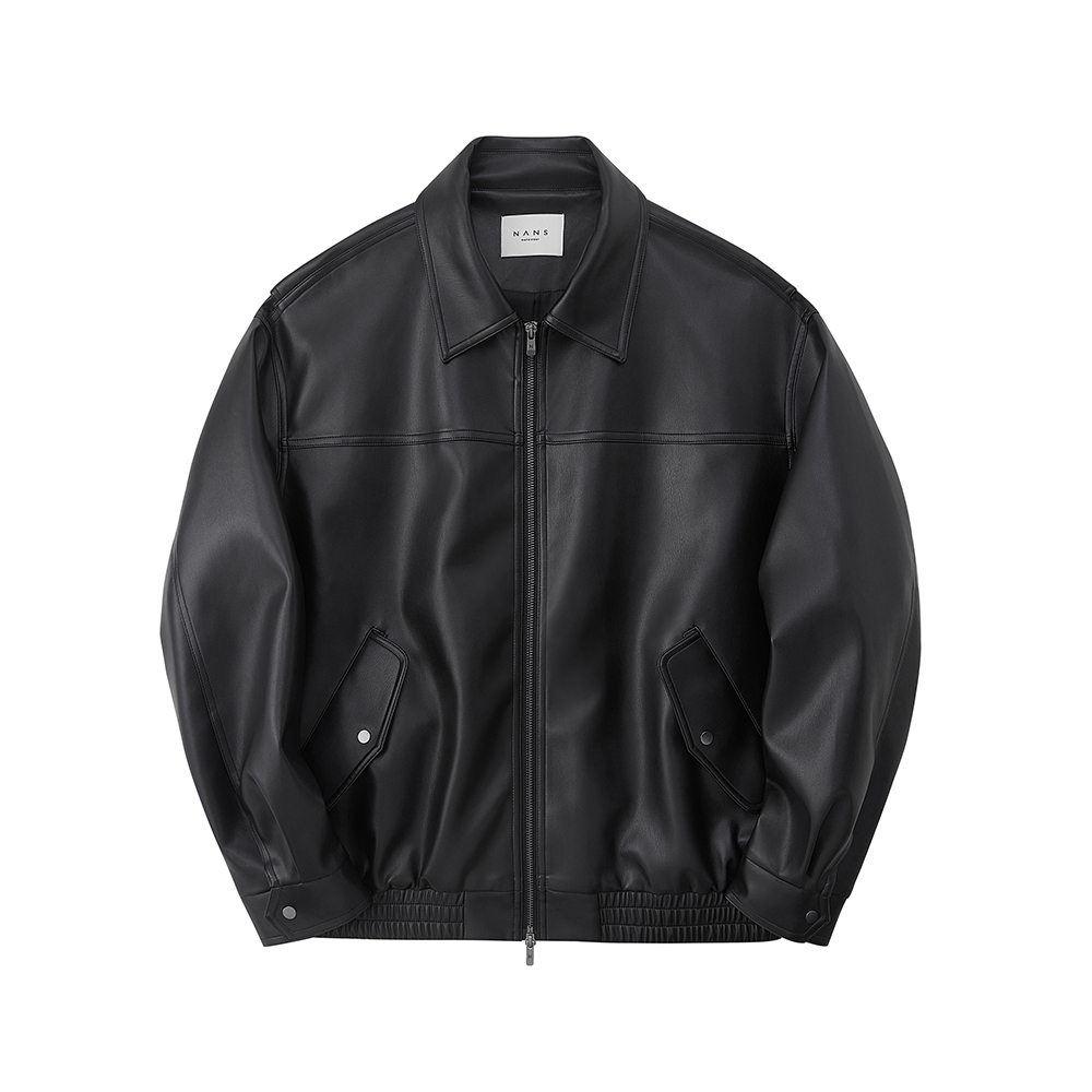 NANS STUDIO Jackets Men's Black Lapel Moderate Straight Fit