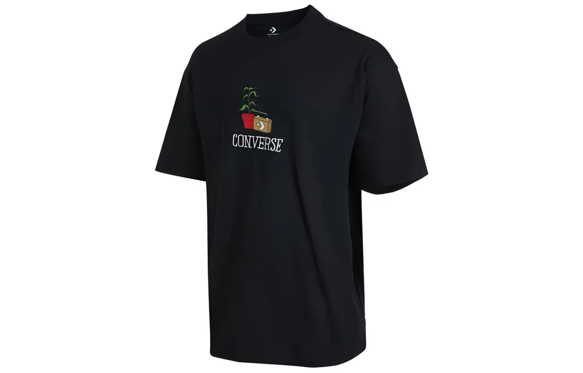 Converse Drop Shoulder Sleeve T-Shirt Men's Black
