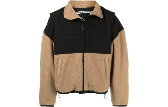 Alexander Wang panelled zip fleece jacket