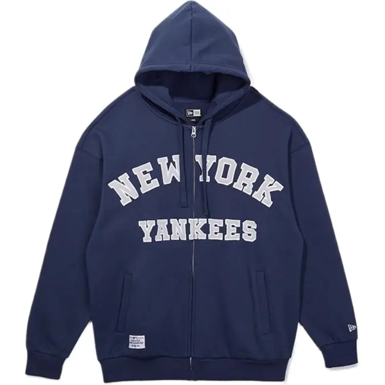 New Era X MLB Sweatshirts Unisex Navy Blue Hooded (Non-detachable) Moderate Cardigan