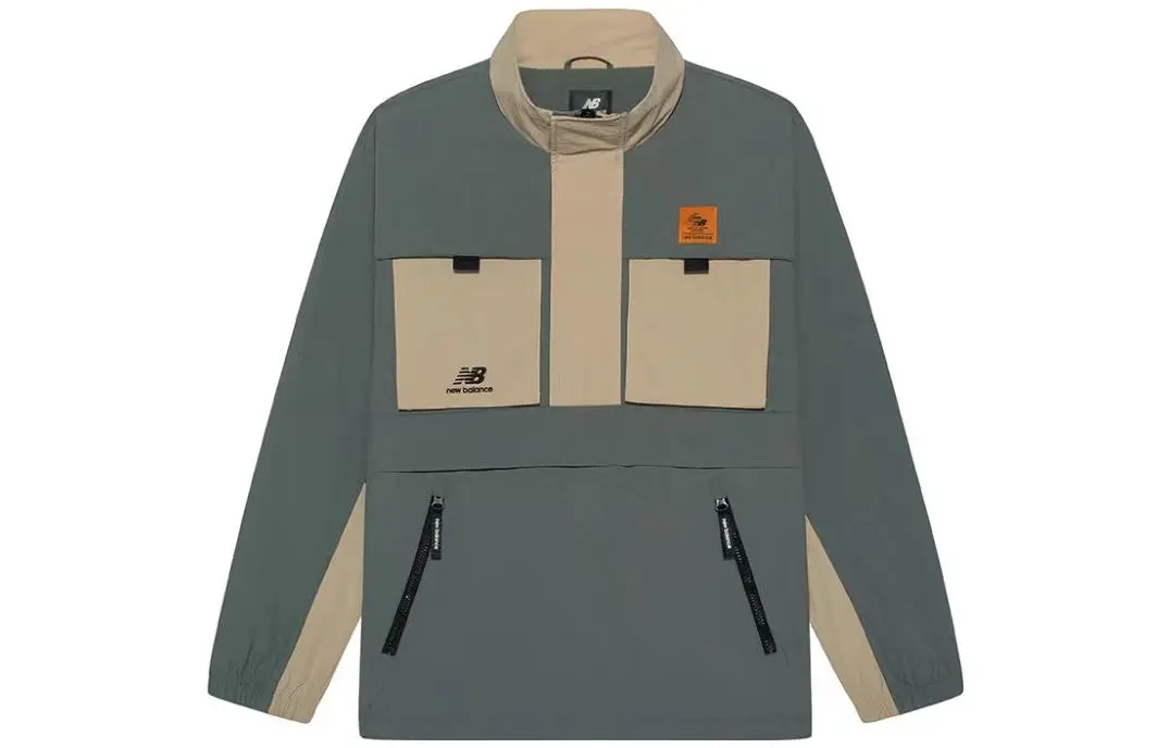 New Balance Jackets Unisex Green Stand Collar Moderate Workwear