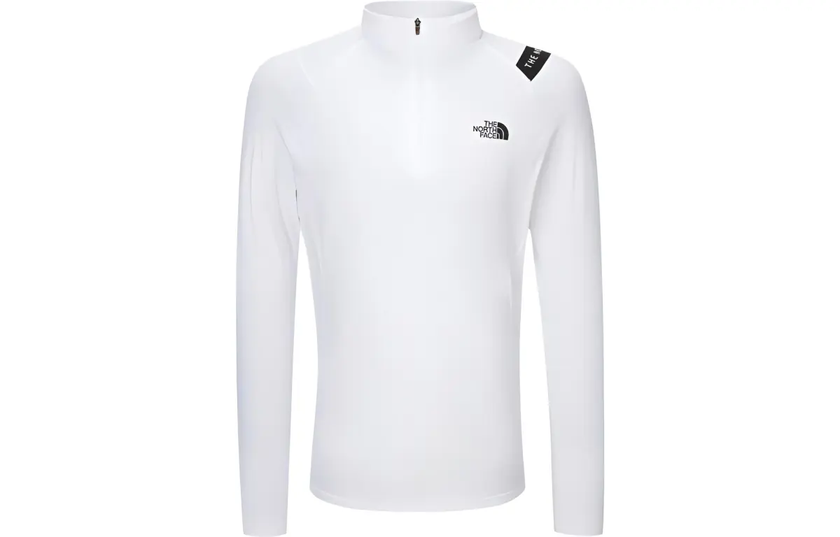 THE NORTH FACE T-Shirts Men's White Stand Collar Moderate Straight Fit