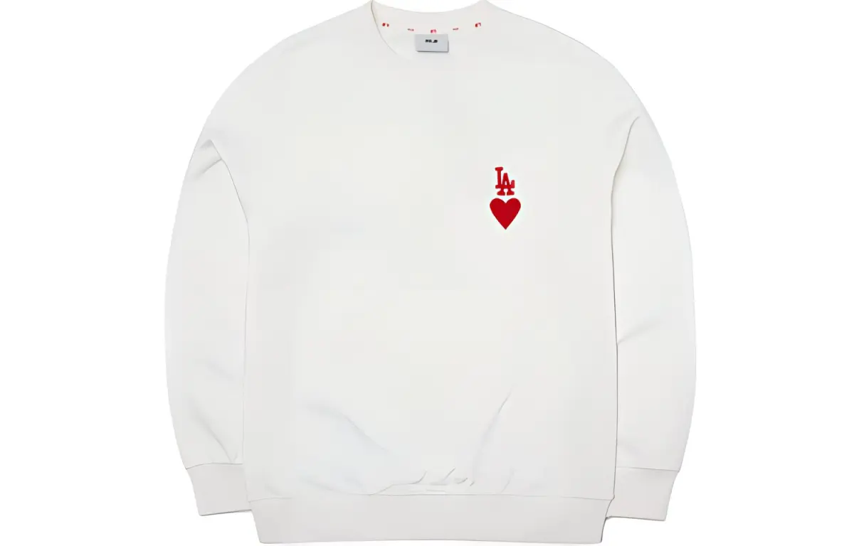 MLB Los Angeles Dodgers Sweatshirts Unisex White Crew Neck Moderate Regular