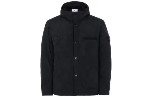 STONE ISLAND Jackets Men's Black Hooded Moderate Other