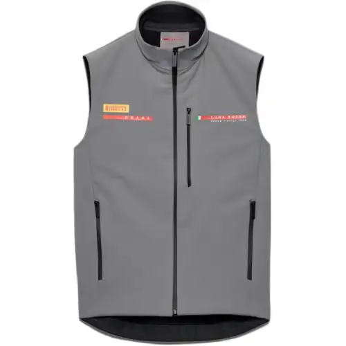 PRADA Tank Tops Men's Gray Stand Collar Moderate Straight Fit