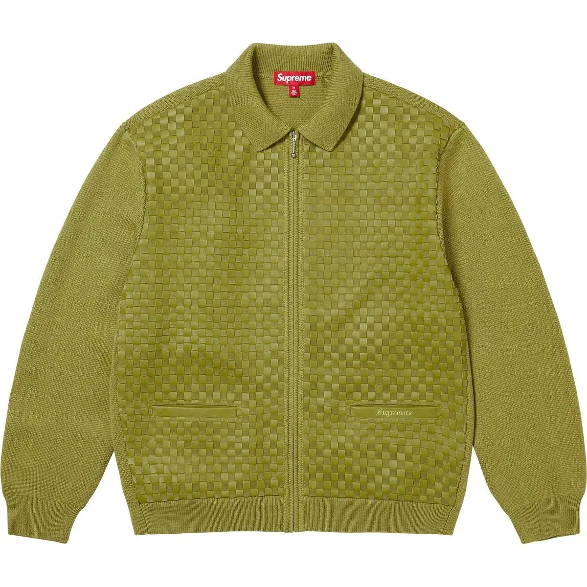 Supreme Woven Leather Zip Up Cardigan FW24