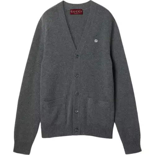 GUCCI Knitwear Men's Gray V Neck Moderate Other