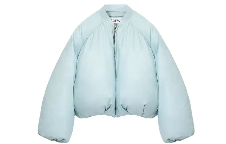 LOEWE Jackets Men's Light Blue Baseball Collar Thickened Other
