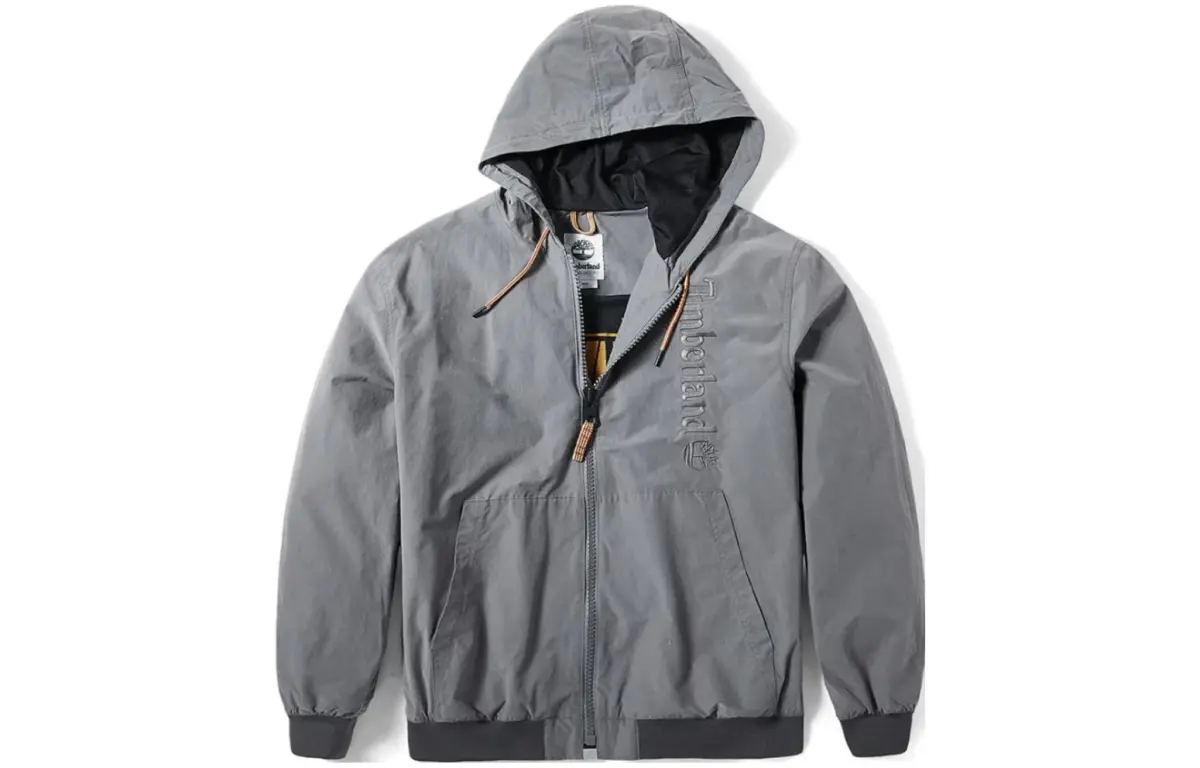 Timberland Jackets Men's Gray Hooded Moderate Straight Fit