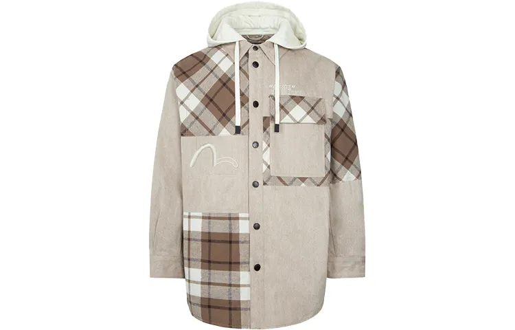 EVISU Jackets Men's Earth Tone/Plaid Detachable Hood Moderate Other