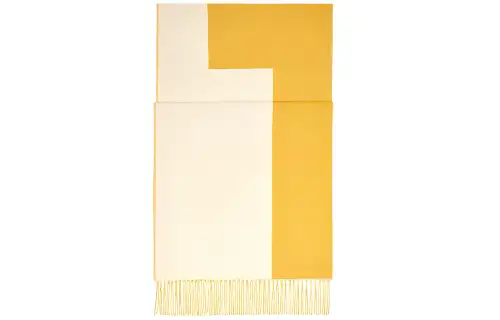 HERMES Knit Scarves Unisex Yellow