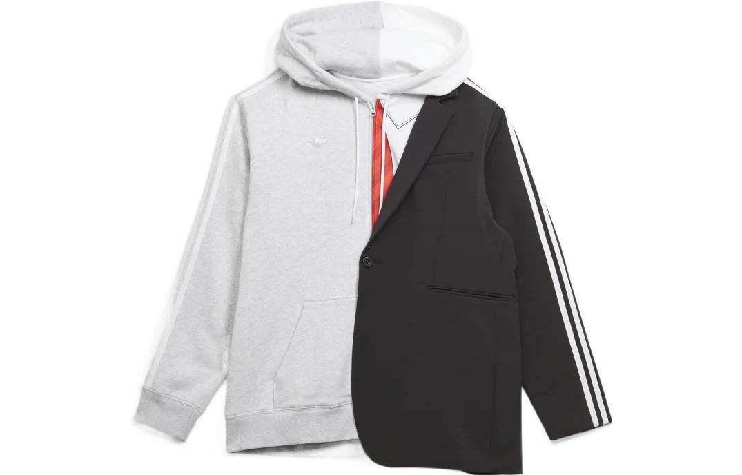 Adidas Originals Kerwin Frost Collection Jackets Men's Light Heather Gray/Black Hooded Moderate Other