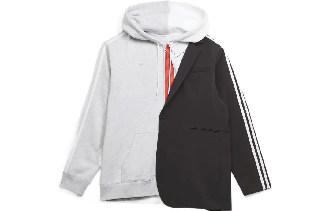 Adidas Originals Kerwin Frost Jackets Men's Light Heather Gray/Black Hooded Moderate Other