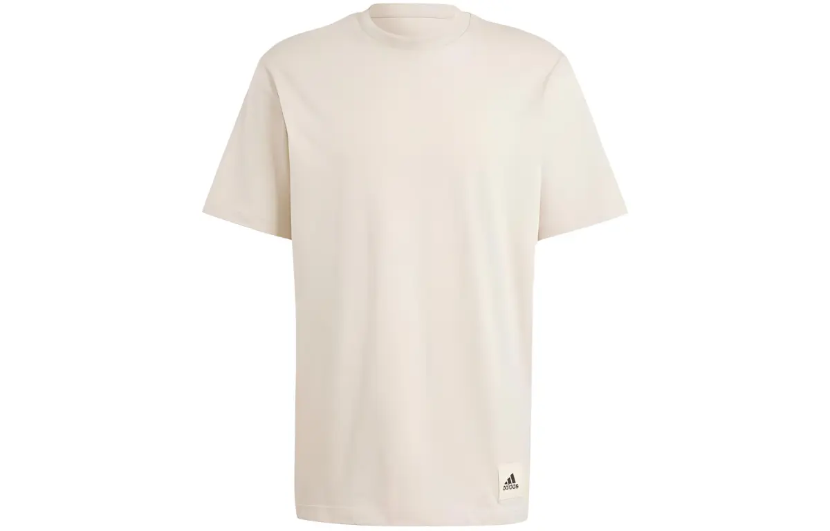 Adidas T-Shirts Men's Beige Crew Neck Moderate Straight Fit