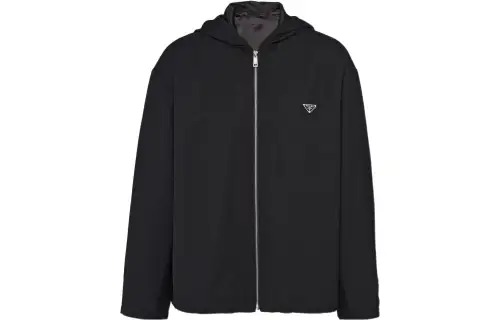 PRADA Jackets Men's Black Hooded Moderate Other