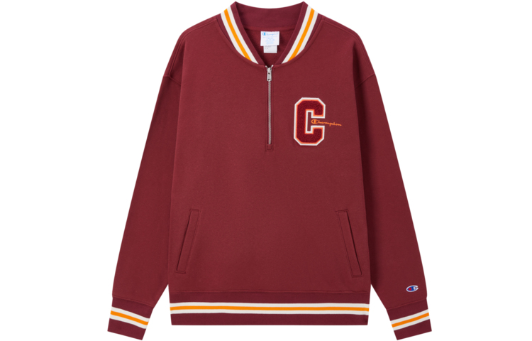 Champion FW22 Sports Thickened And Fleece Lined Half Zip Coat With C Logo Letter Baseball Collar Jacket US Version