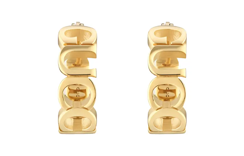 GUCCI 'GUCCI' Letter Hoop Earrings