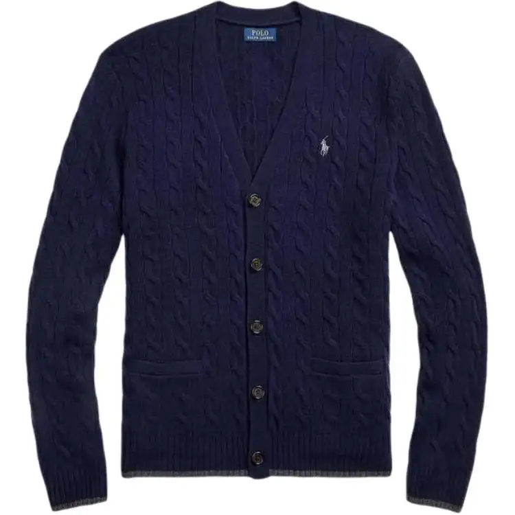 Polo Ralph Lauren Woolen cashmere pony, long-sleeve, knitted sweater, with embroidery, with your logo imprint, print, V-neckline