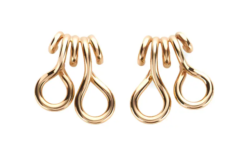 Bottega Veneta 18K Gold With 925 Sterling Silver Earrings Women's Gold