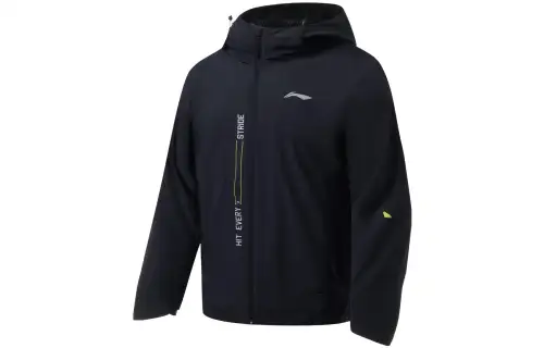Li Ning Running Collection Jackets Men's Black Hooded Moderate Other