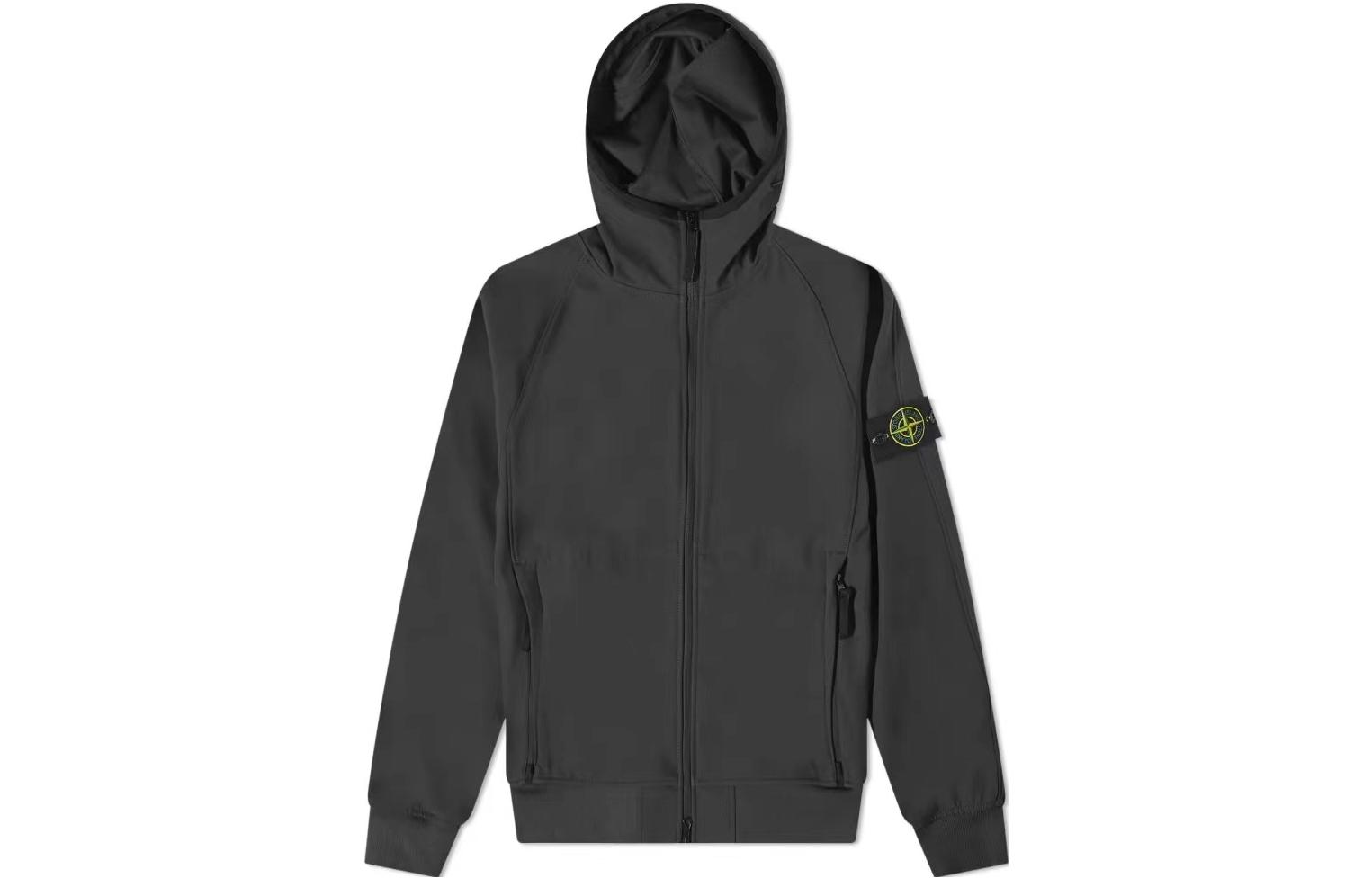 Мужская куртка STONE ISLAND LIGHT SOFT SHELL-R (черная)