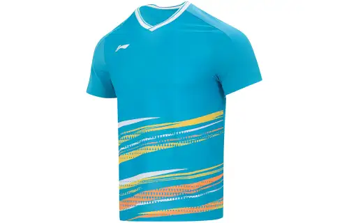 Li Ning Badminton Collection T Shirt Unisex Light Aqua Blue