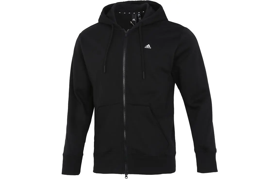 Adidas Jackets Men's Black Hooded (Non-detachable) Moderate Straight Fit