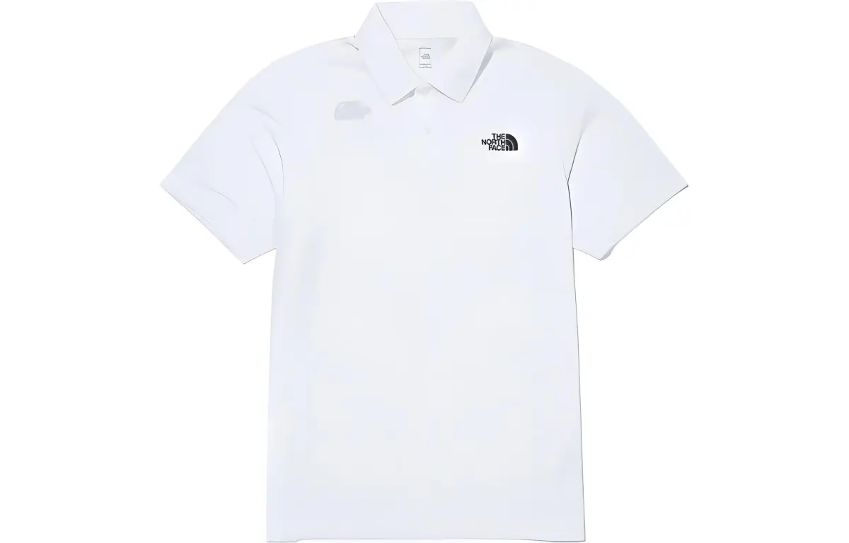 THE NORTH FACE Polo Shirts Men's White Polo Collar Moderate Straight Fit
