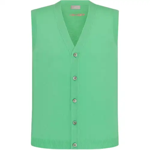 DIOR Tank Tops Men's Green V Neck Moderate Straight Fit