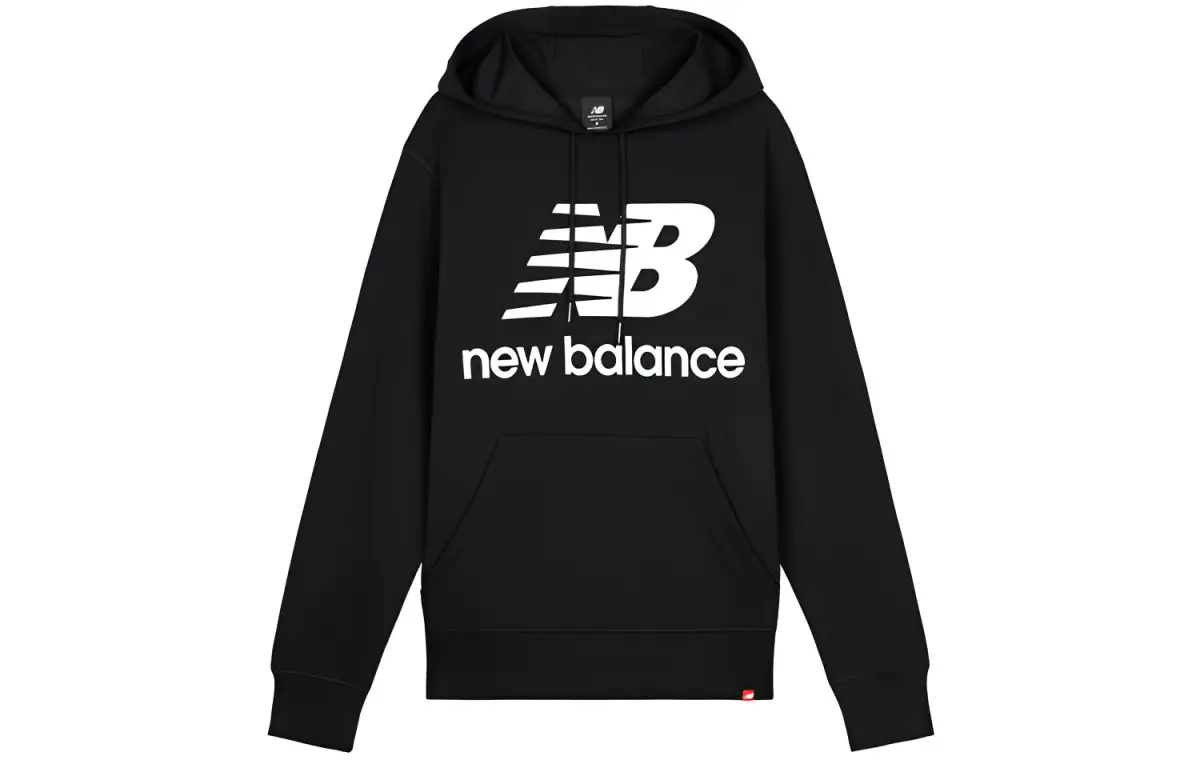 New Balance Sweatshirts Men's Black Hooded Moderate Straight Fit