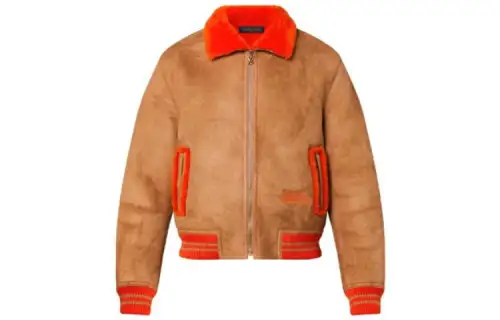 LOUIS VUITTON SS23 Multicolor Lapel Fleece Lined Long Sleeved Jackets & Coats Men's Brown