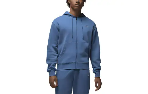 Jordan Brooklyn Sweatshirts Men's Blue Hooded Moderate Cardigan