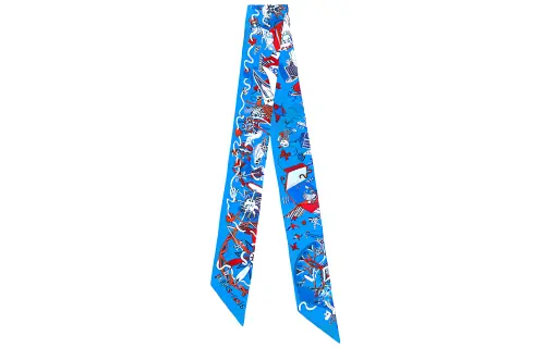 HERMES Twilly Scarves Unisex Blue