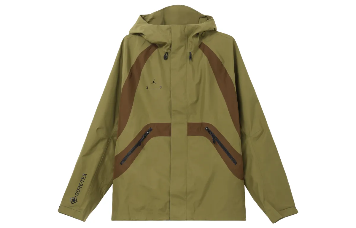 Jordan Jackets Men's Green Hooded (Non-detachable) Moderate Straight Fit