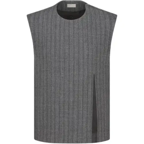 DIOR Tank Tops Men's Gray Crew Neck Moderate Other