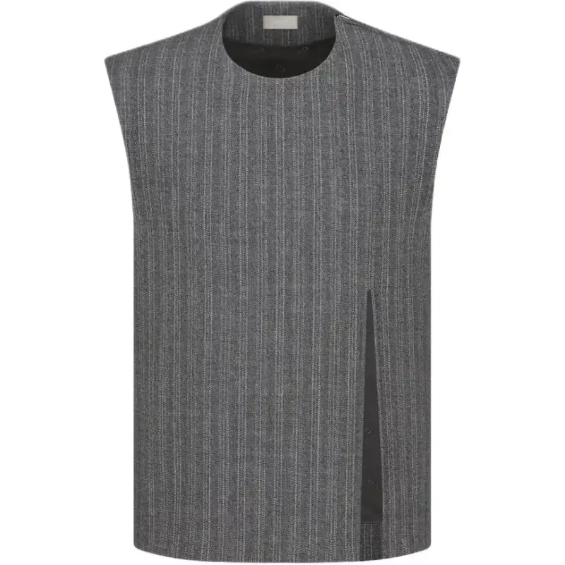 DIOR Tank Tops Men's Gray Crew Neck Moderate Other