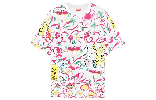 KENZO X Nigo FW22 Drop2 T Shirts Men's Multicolor Crew Neck Moderate Straight Fit